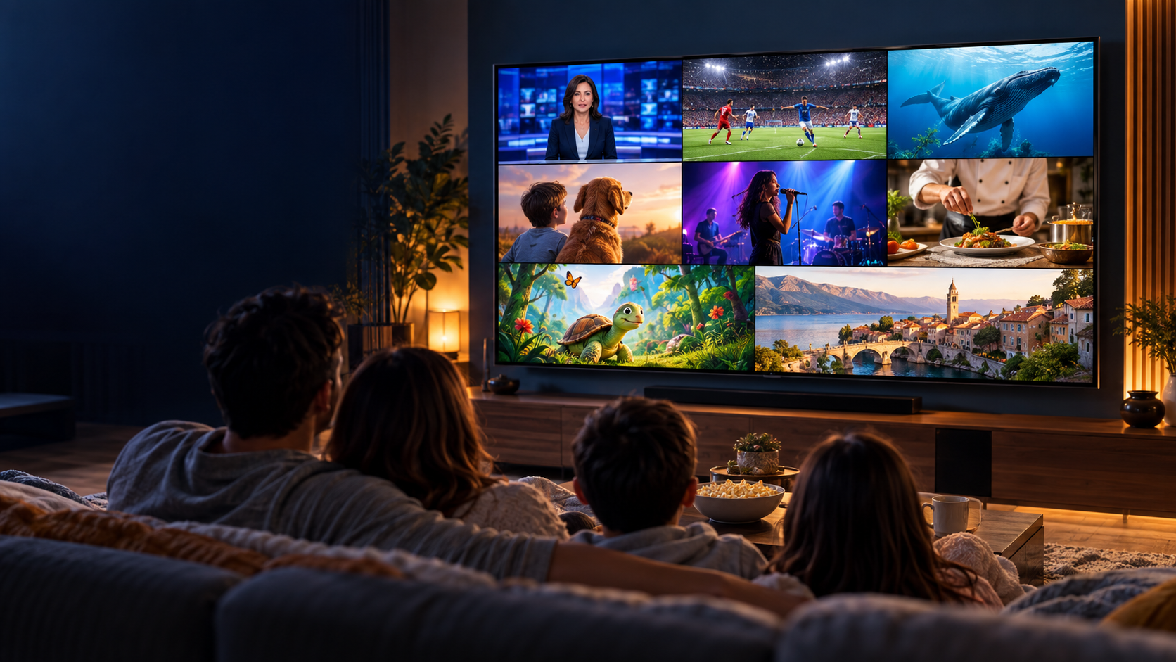 Televisión por cable con variedad de programación